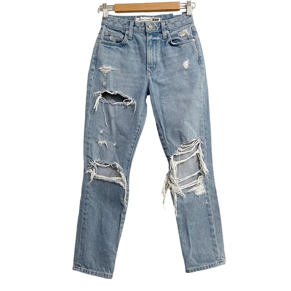 Lovers + Friends Logan High Rise Tapered Distressed Jeans 23 - Picture 3 of 15